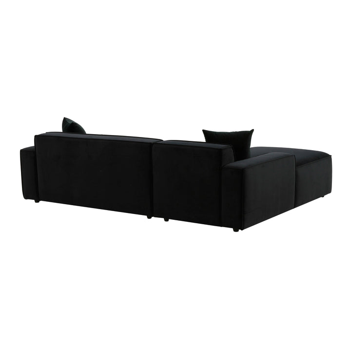 American Home Furniture | TOV Furniture - Olafur Black Velvet Sectional - LAF