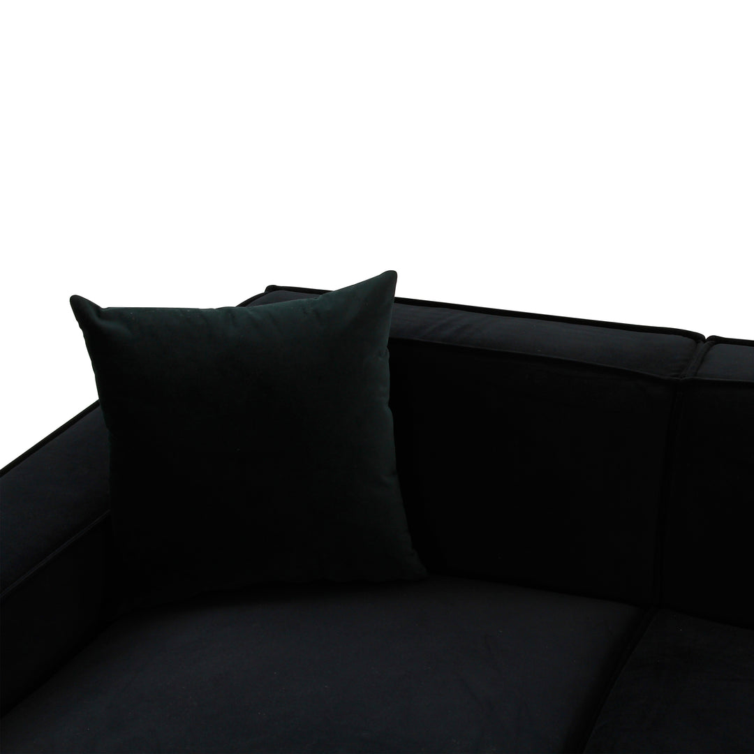 American Home Furniture | TOV Furniture - Olafur Black Velvet Sectional - LAF