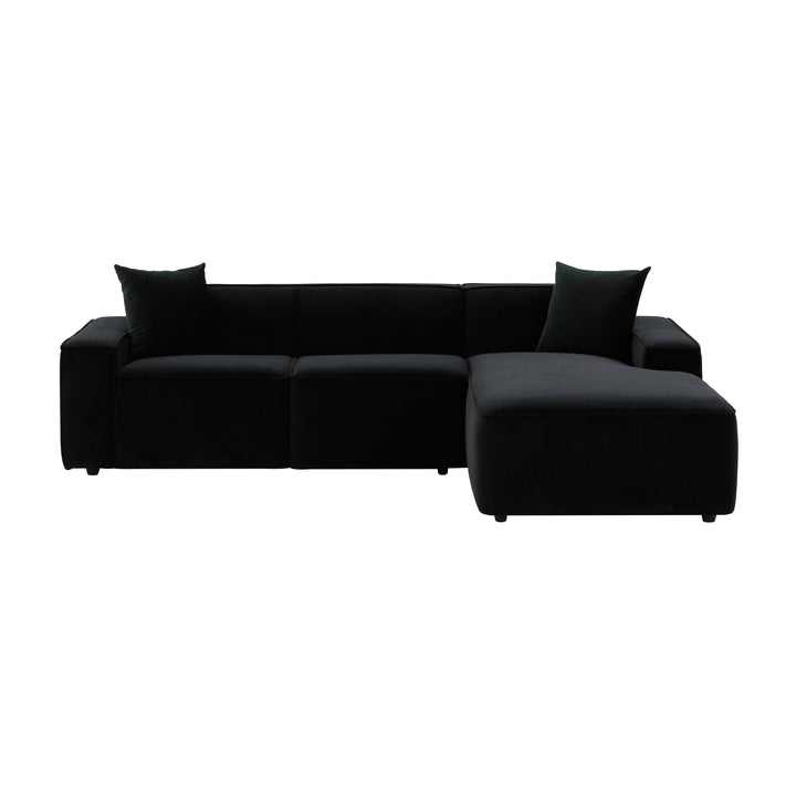 TOV Furniture Olafur Black Velvet Sectional - RAF SOFAS + SECTIONALS