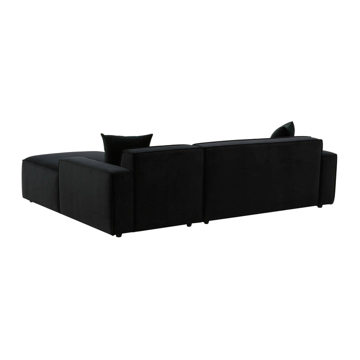 TOV Furniture Olafur Black Velvet Sectional - RAF SOFAS + SECTIONALS