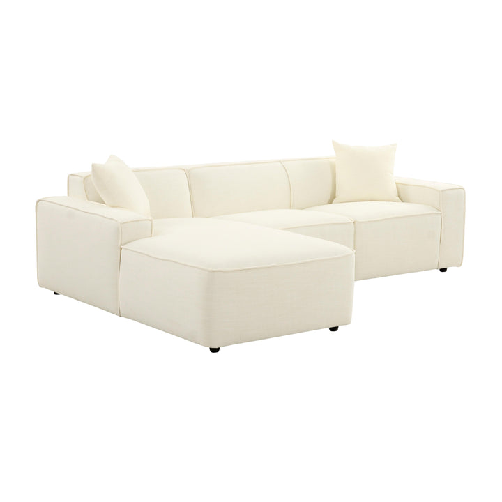 American Home Furniture | TOV Furniture - Olafur Cream Linen Sectional - LAF