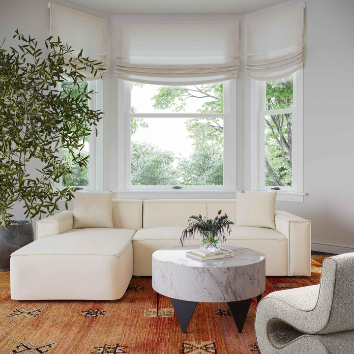 American Home Furniture | TOV Furniture - Olafur Cream Linen Sectional - LAF