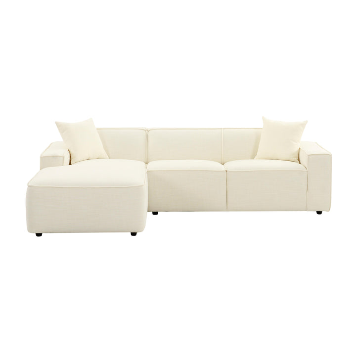 American Home Furniture | TOV Furniture - Olafur Cream Linen Sectional - LAF