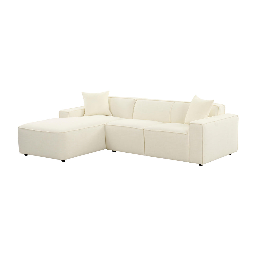 American Home Furniture | TOV Furniture - Olafur Cream Linen Sectional - LAF