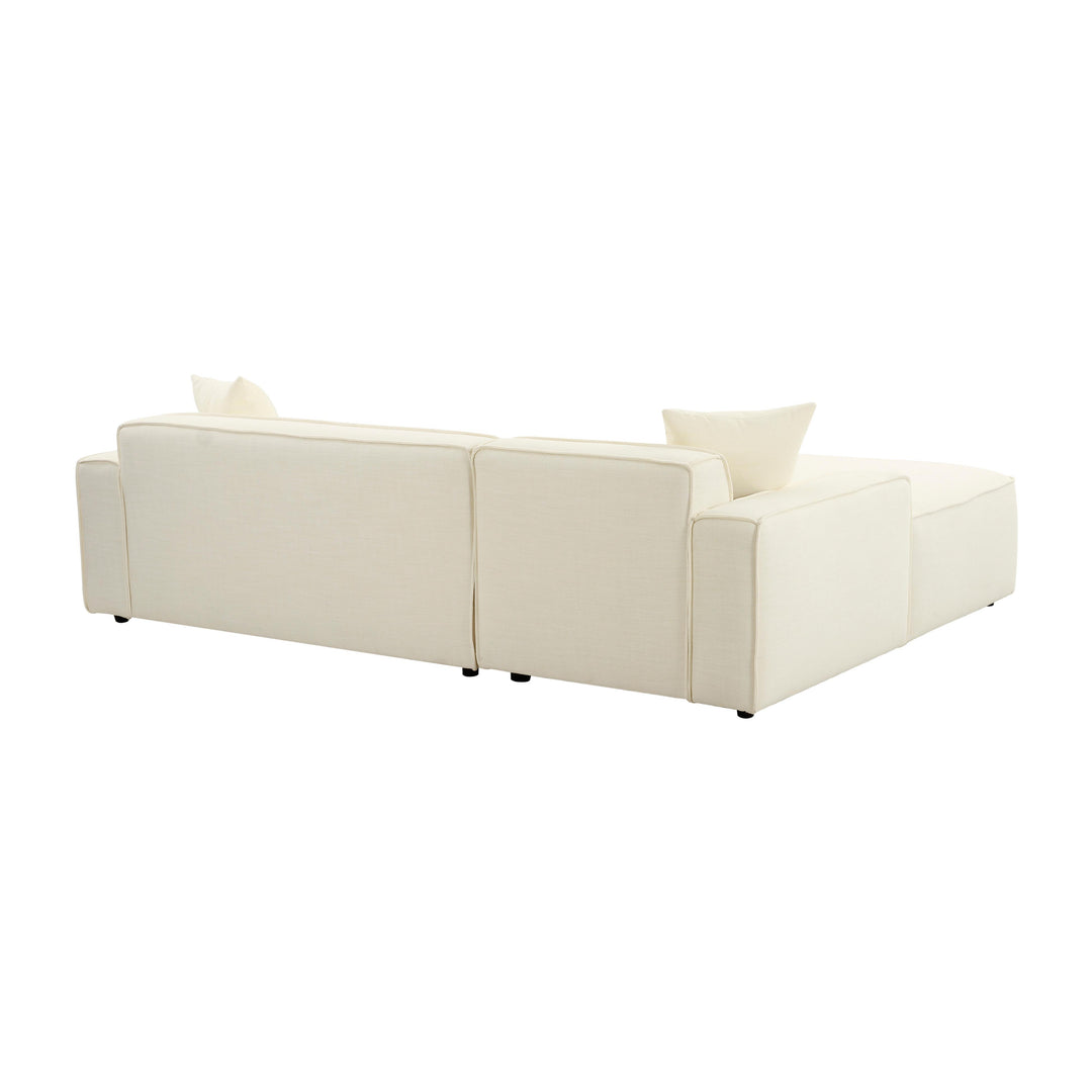 American Home Furniture | TOV Furniture - Olafur Cream Linen Sectional - LAF