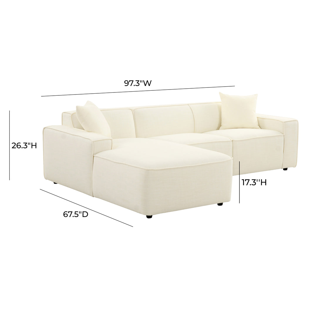 American Home Furniture | TOV Furniture - Olafur Cream Linen Sectional - LAF