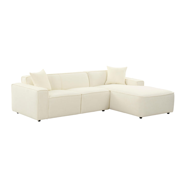 American Home Furniture | TOV Furniture - Olafur Cream Linen Sectional - RAF