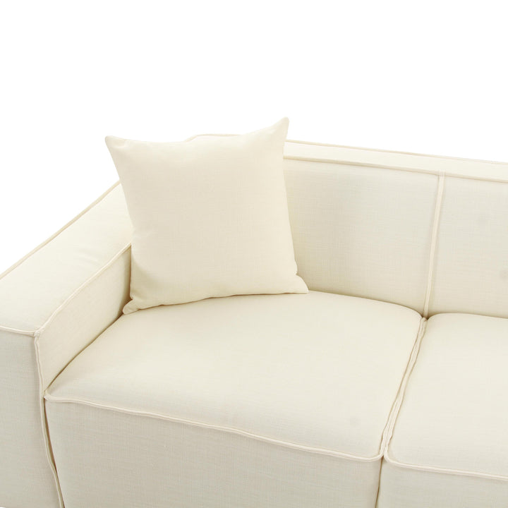 American Home Furniture | TOV Furniture - Olafur Cream Linen Sectional - RAF