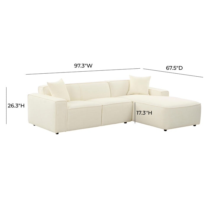 American Home Furniture | TOV Furniture - Olafur Cream Linen Sectional - RAF