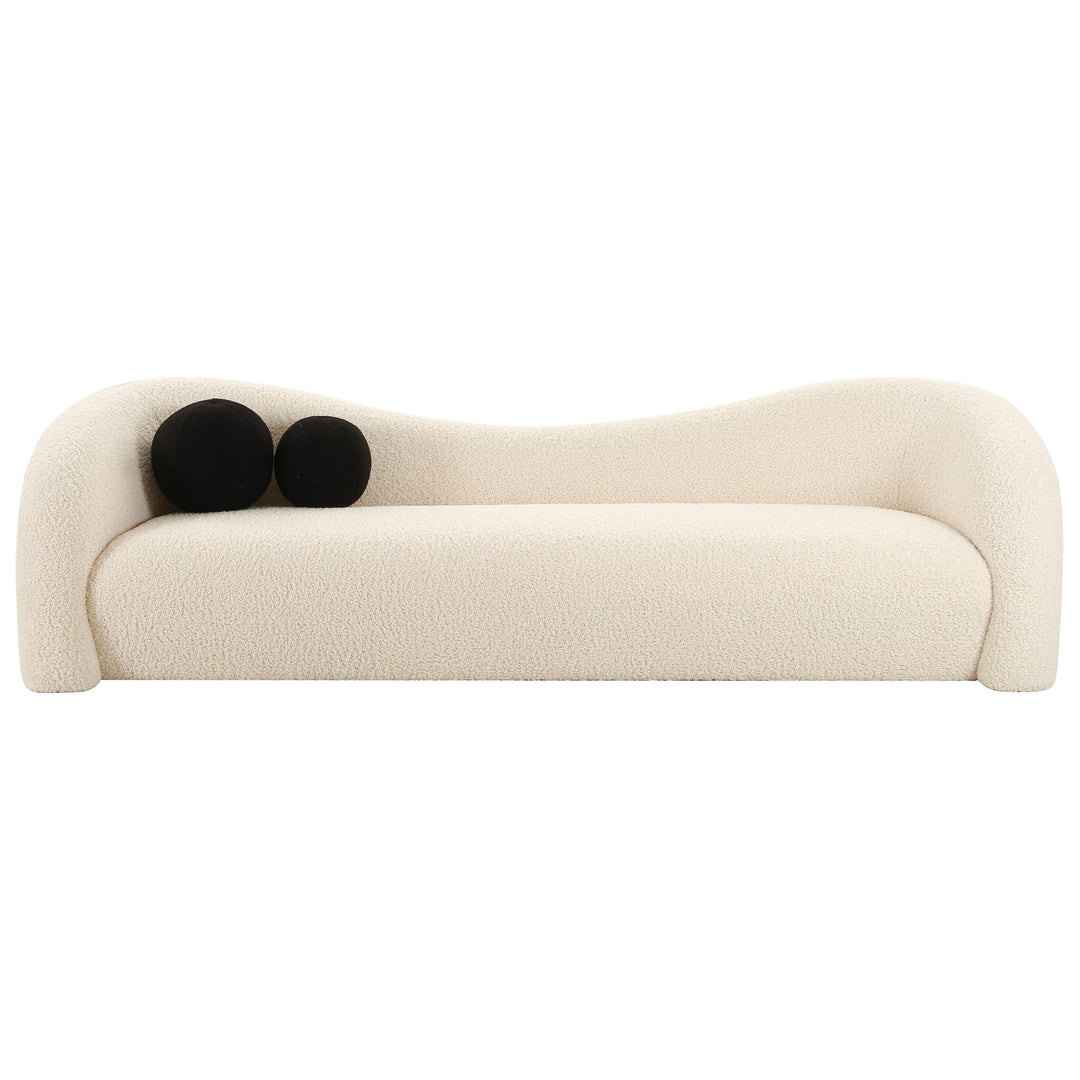 American Home Furniture | TOV Furniture - Leonie Beige Faux Shearling Sofa