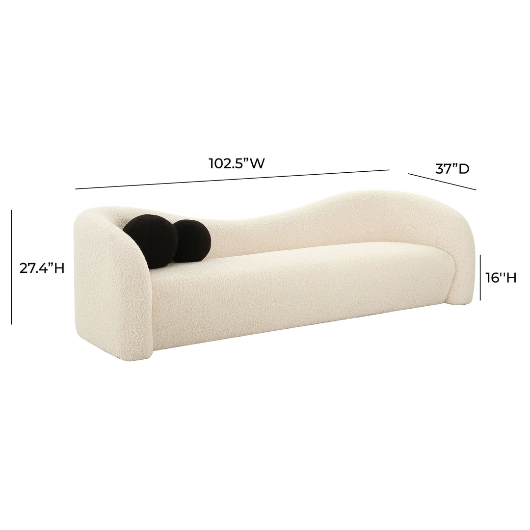 American Home Furniture | TOV Furniture - Leonie Beige Faux Shearling Sofa