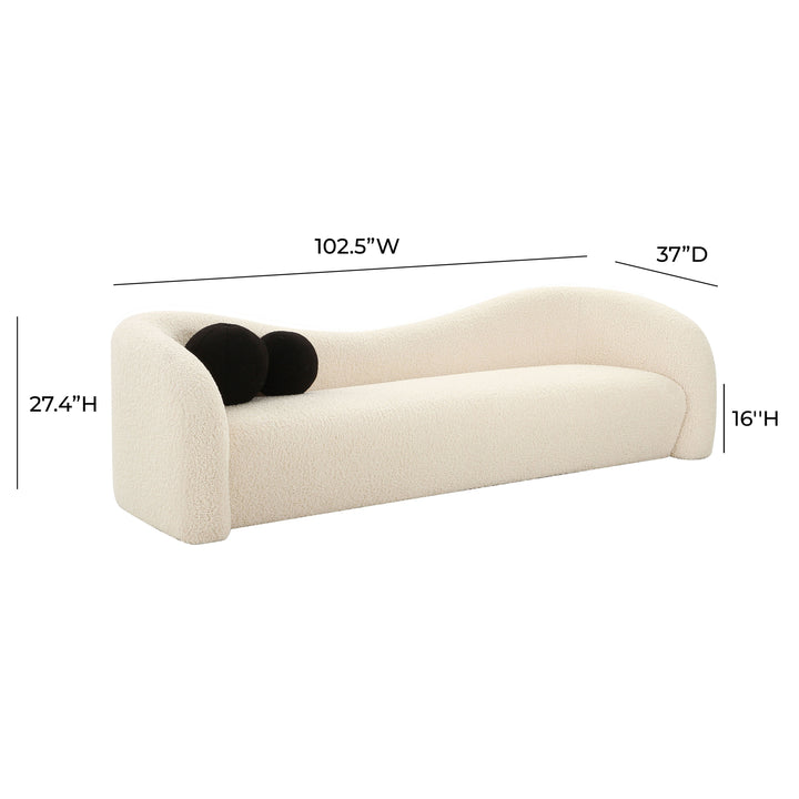 American Home Furniture | TOV Furniture - Leonie Beige Faux Shearling Sofa