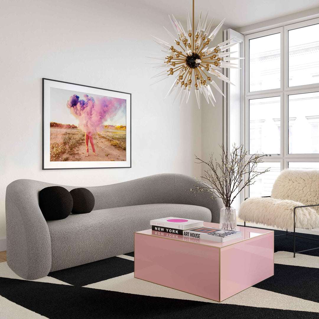 American Home Furniture | TOV Furniture - Leonie Grey Faux Shearling Sofa