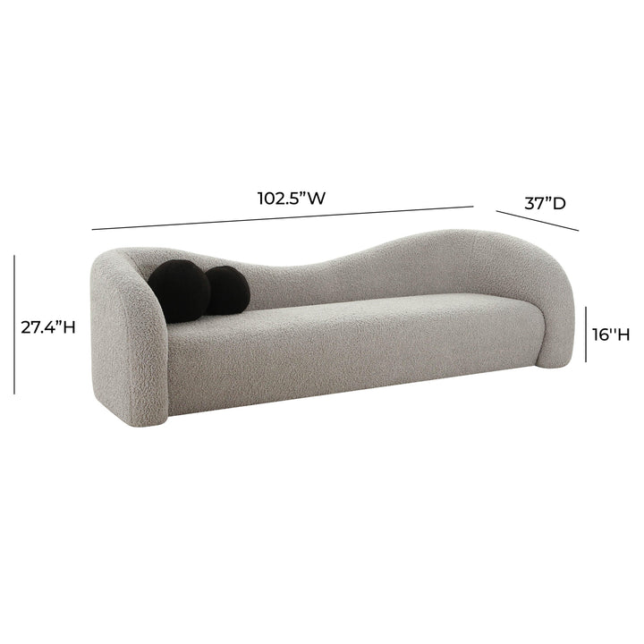 American Home Furniture | TOV Furniture - Leonie Grey Faux Shearling Sofa