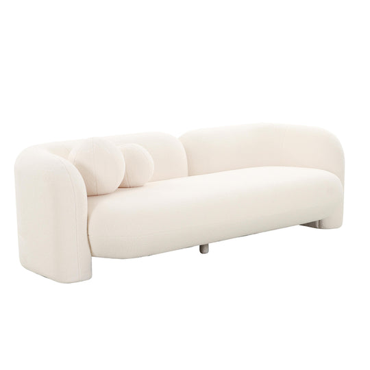 TOV Furniture Amelie Cream Faux Fur Sofa SOFAS + SECTIONALS