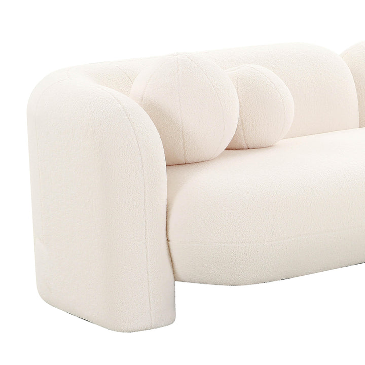 American Home Furniture | TOV Furniture - Amelie Cream Faux Fur Sofa