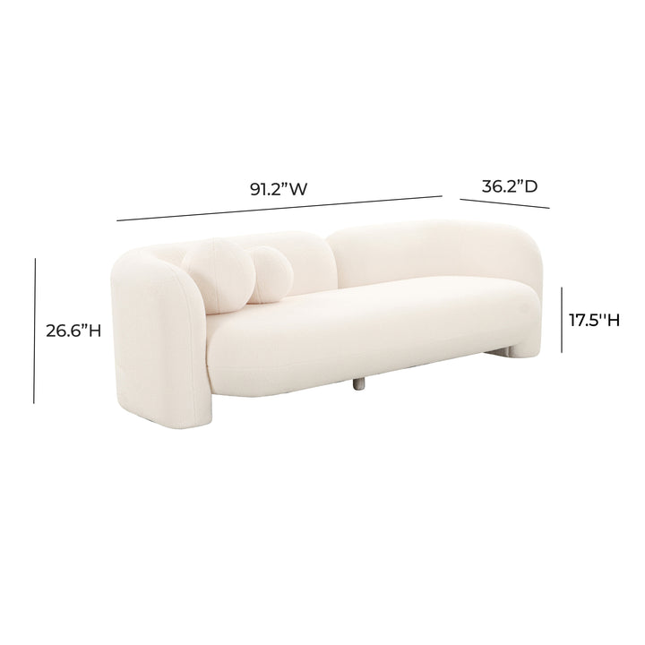 American Home Furniture | TOV Furniture - Amelie Cream Faux Fur Sofa
