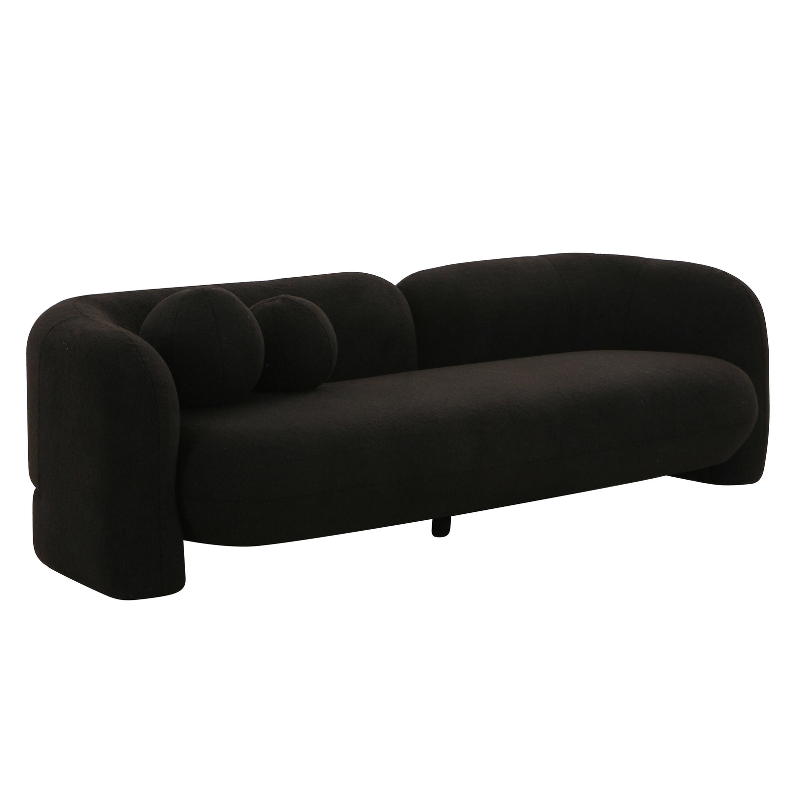 TOV Furniture Amelie Black Faux Fur Sofa SOFAS + SECTIONALS
