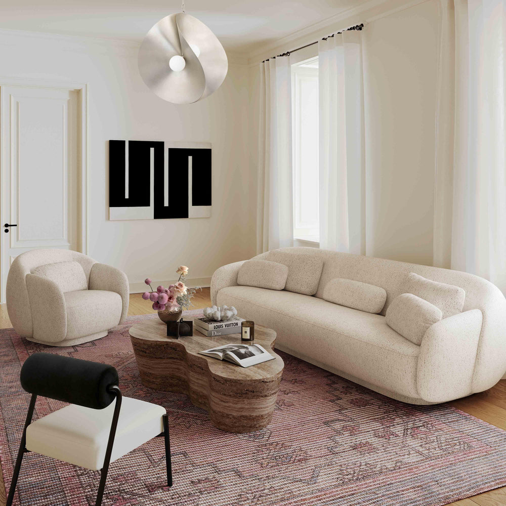 American Home Furniture | TOV Furniture - Misty Cream Boucle Sofa