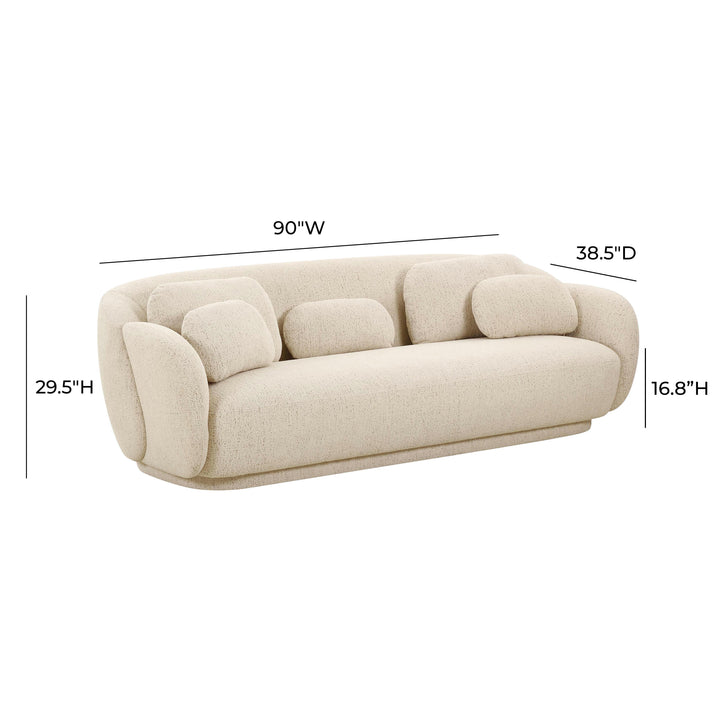 American Home Furniture | TOV Furniture - Misty Cream Boucle Sofa