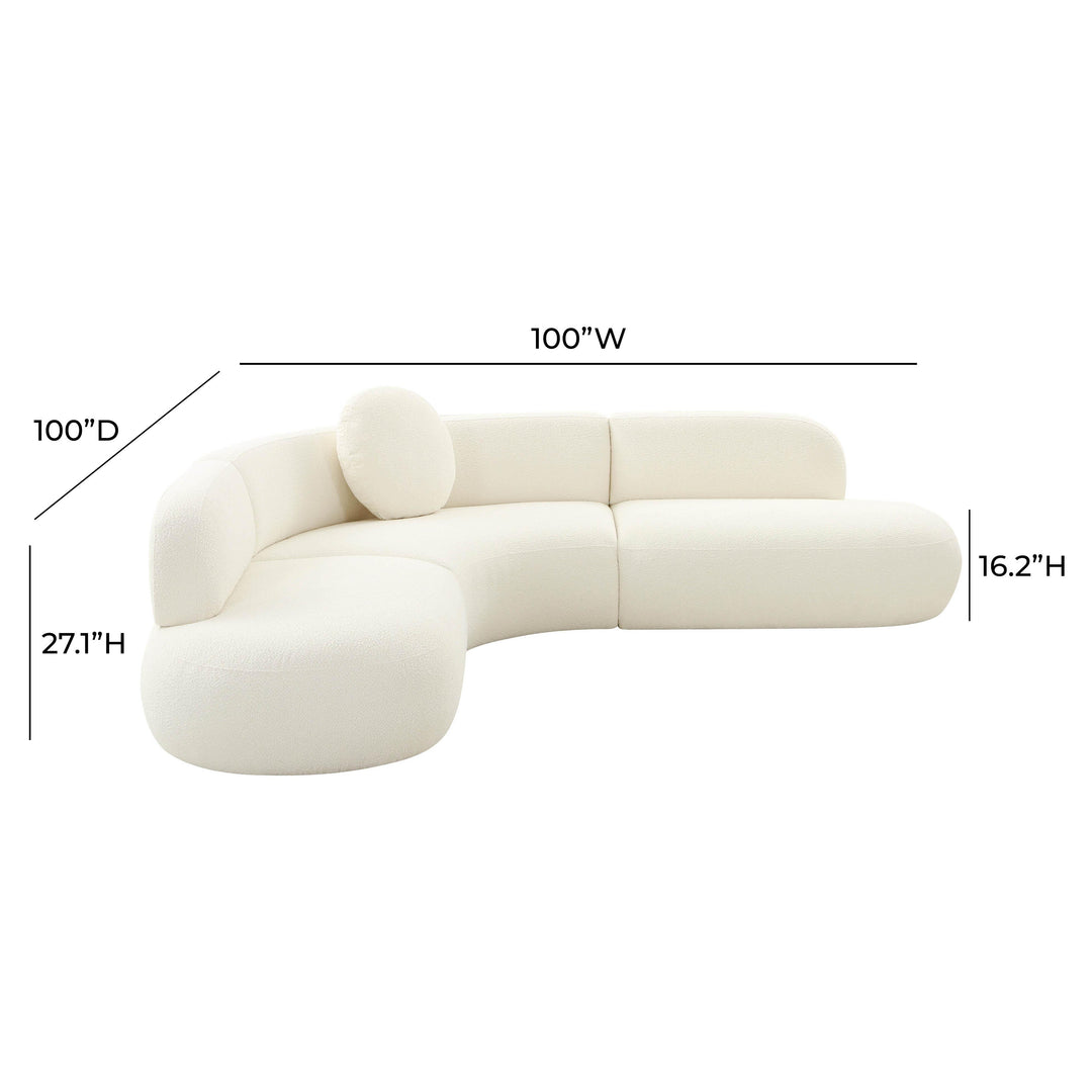 American Home Furniture | TOV Furniture - Broohah Cream Boucle Sectional