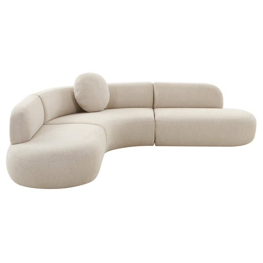 TOV Furniture Broohah Beige Linen Sectional SOFAS + SECTIONALS