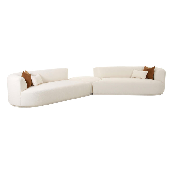 American Home Furniture | TOV Furniture - Fickle Cream Boucle 3-Piece Modular Sectional