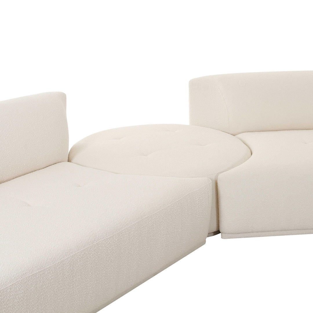 American Home Furniture | TOV Furniture - Fickle Cream Boucle 3-Piece Modular Sectional
