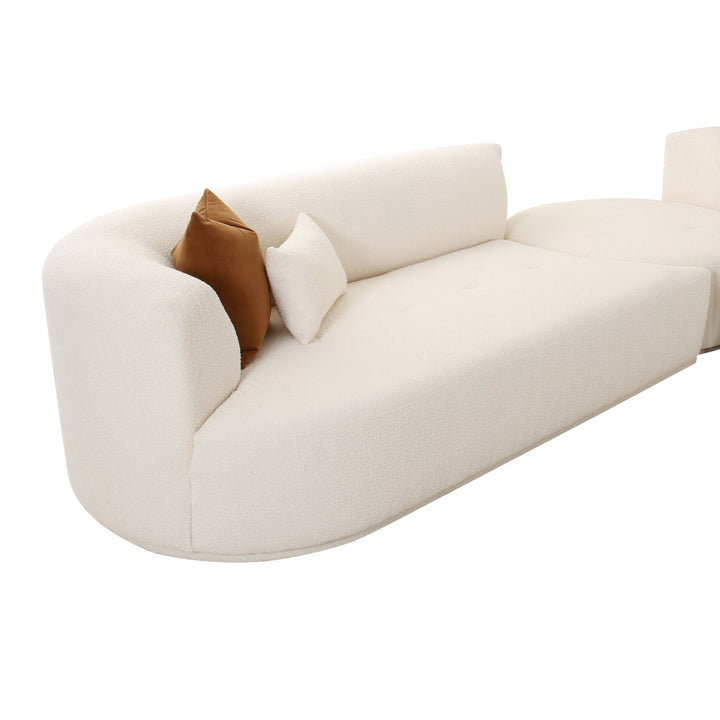 American Home Furniture | TOV Furniture - Fickle Cream Boucle 3-Piece Modular Sectional