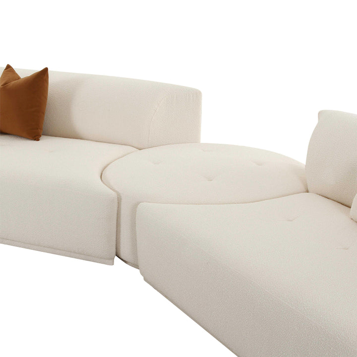 American Home Furniture | TOV Furniture - Fickle Cream Boucle 4-Piece Modular LAF Sectional