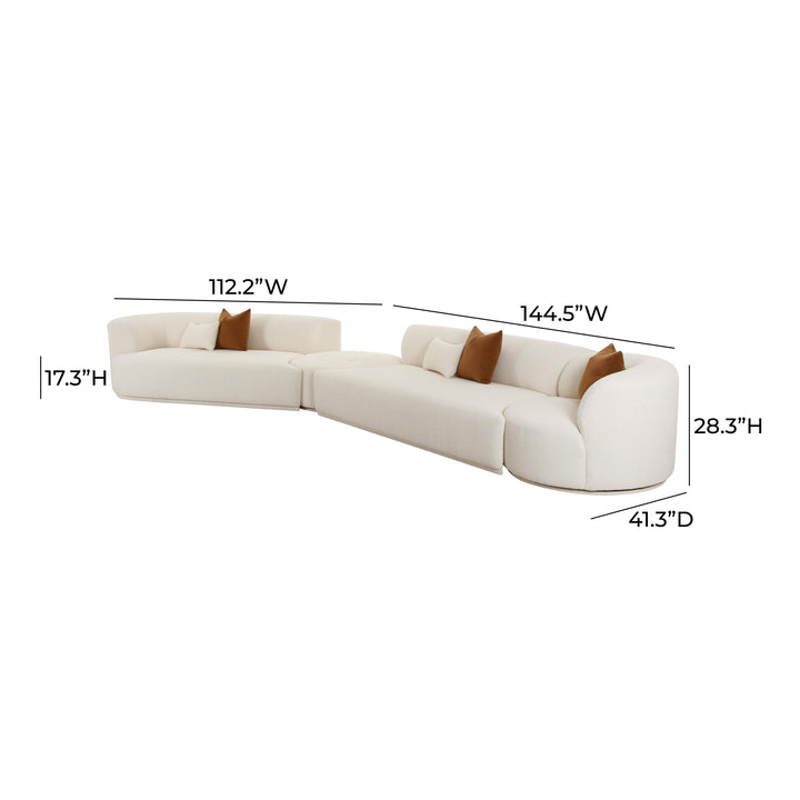 American Home Furniture | TOV Furniture - Fickle Cream Boucle 4-Piece Modular LAF Sectional