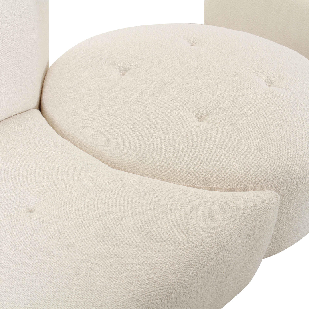 TOV Furniture Fickle Cream Boucle 4-Piece Modular RAF Sectional SOFAS + SECTIONALS