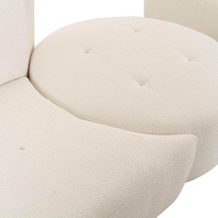 TOV Furniture Fickle Cream Boucle 4-Piece Modular RAF Sectional SOFAS + SECTIONALS