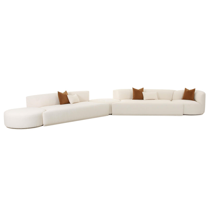 American Home Furniture | TOV Furniture - Fickle Cream Boucle 5-Piece Modular Chaise Sectional