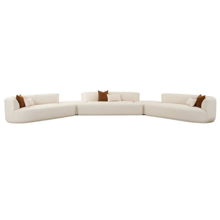 American Home Furniture | TOV Furniture - Fickle Cream Boucle 5-Piece Modular Sectional