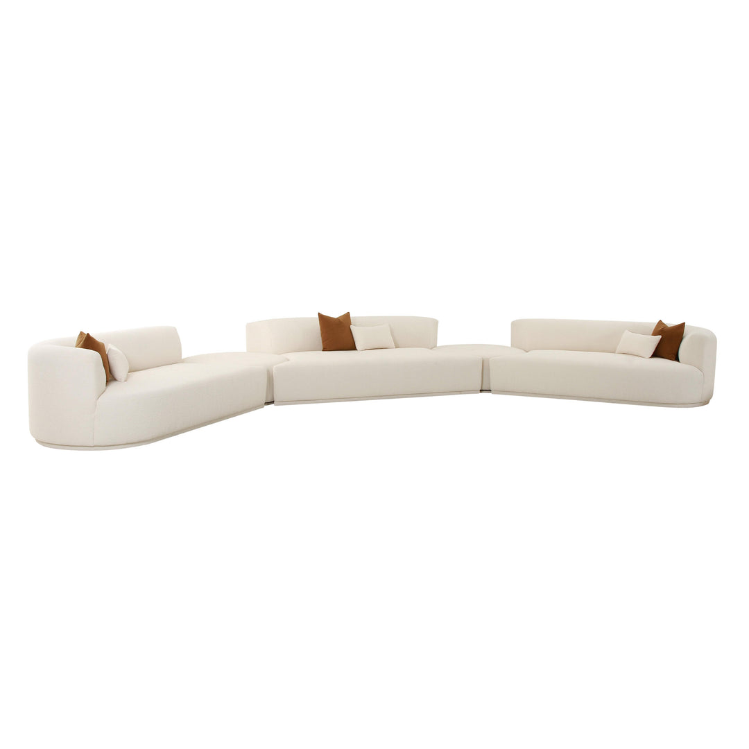 American Home Furniture | TOV Furniture - Fickle Cream Boucle 5-Piece Modular Sectional