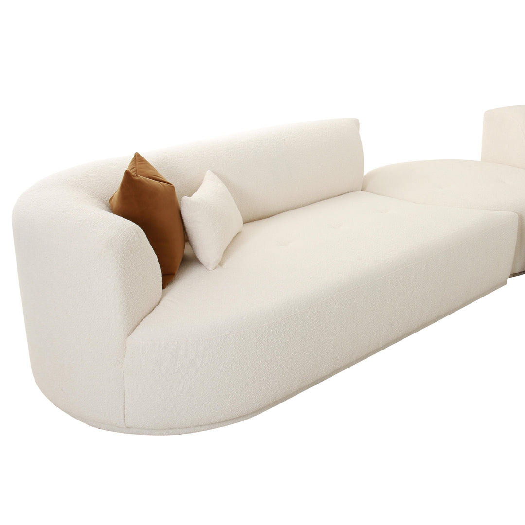 American Home Furniture | TOV Furniture - Fickle Cream Boucle 5-Piece Modular Sectional