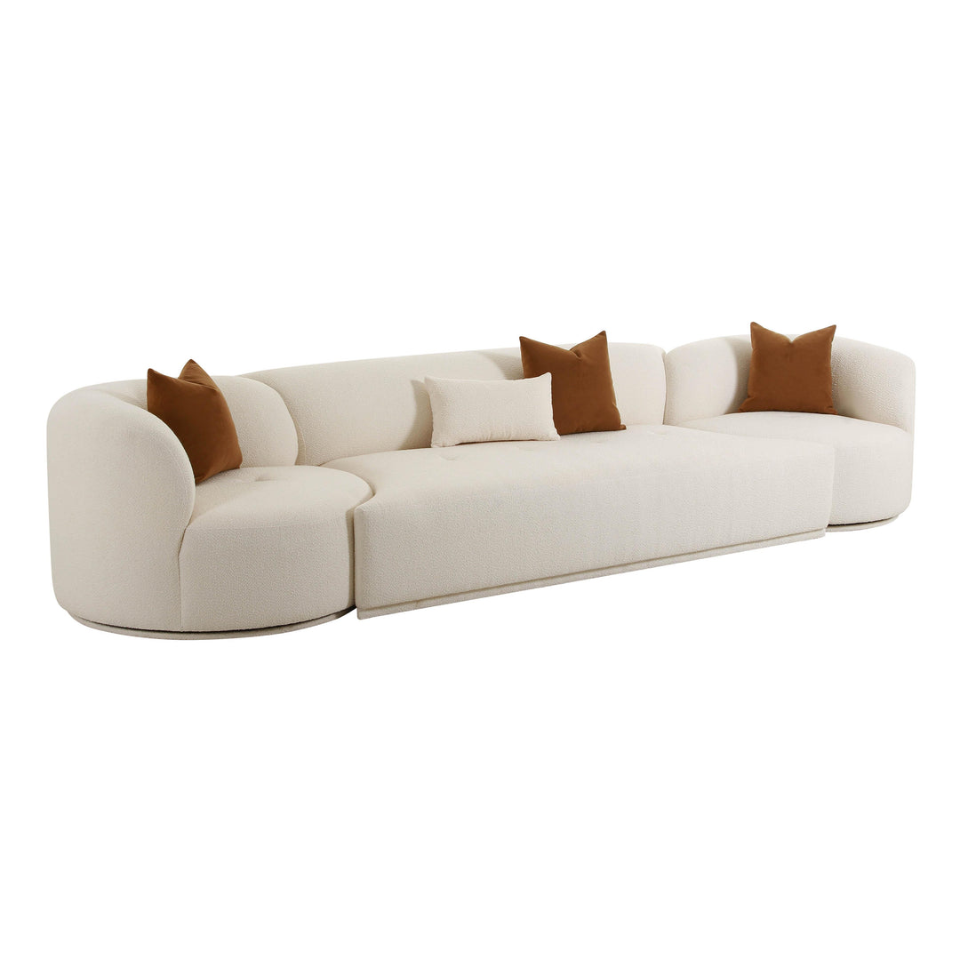 American Home Furniture | TOV Furniture - Fickle Cream Boucle 3-Piece Modular Sofa