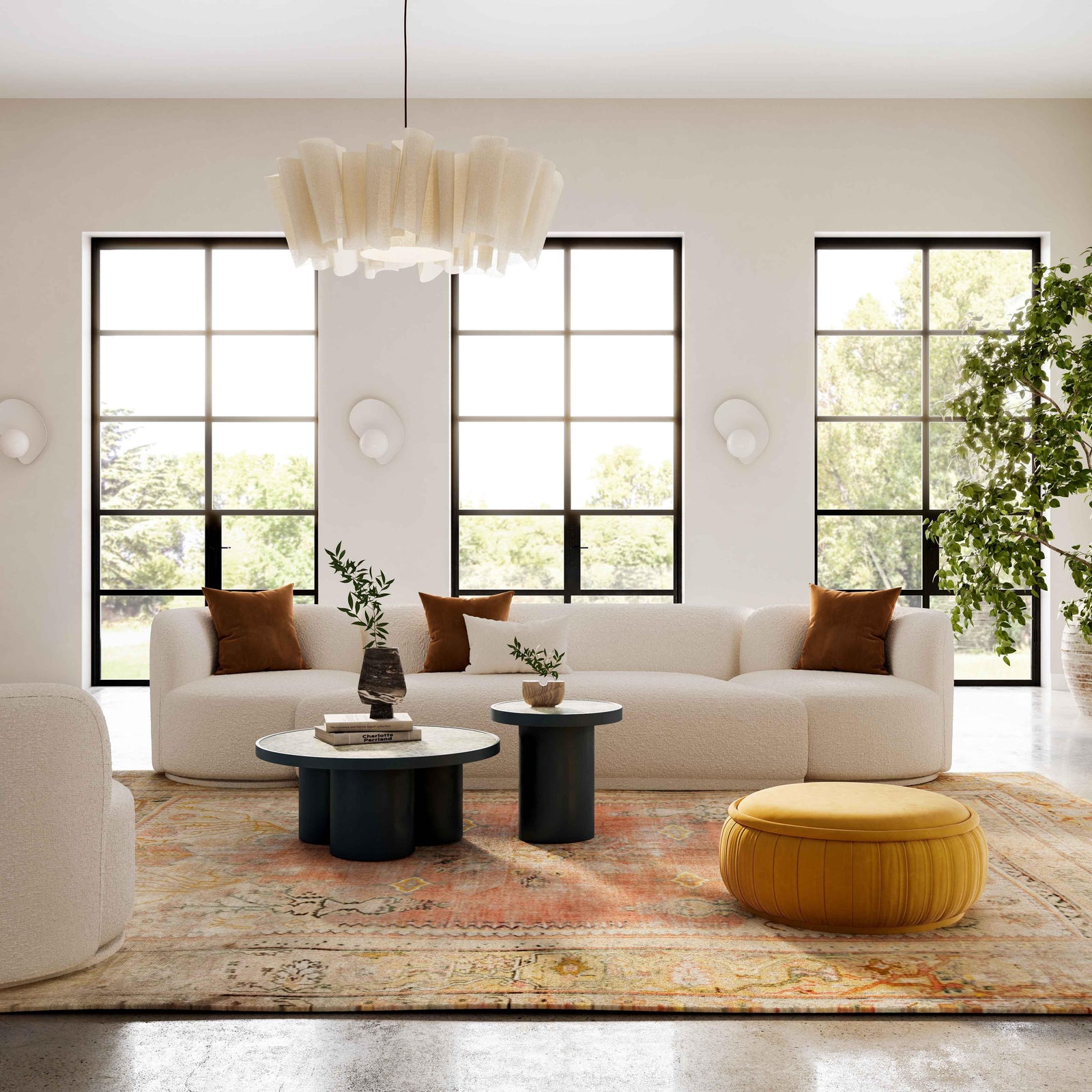 TOV Furniture Fickle Cream Boucle 3-Piece Modular Sofa SOFAS + SECTIONALS