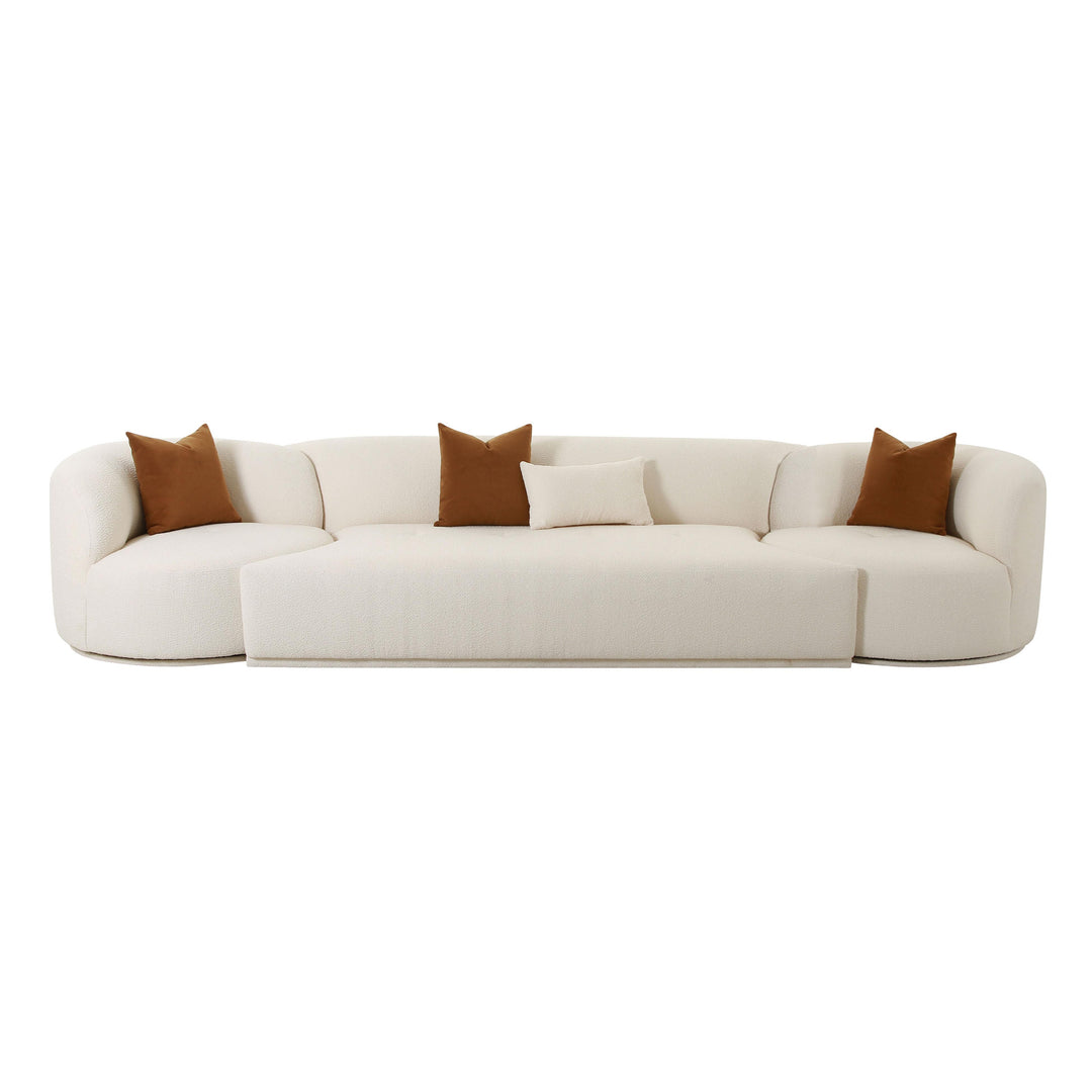 American Home Furniture | TOV Furniture - Fickle Cream Boucle 3-Piece Modular Sofa