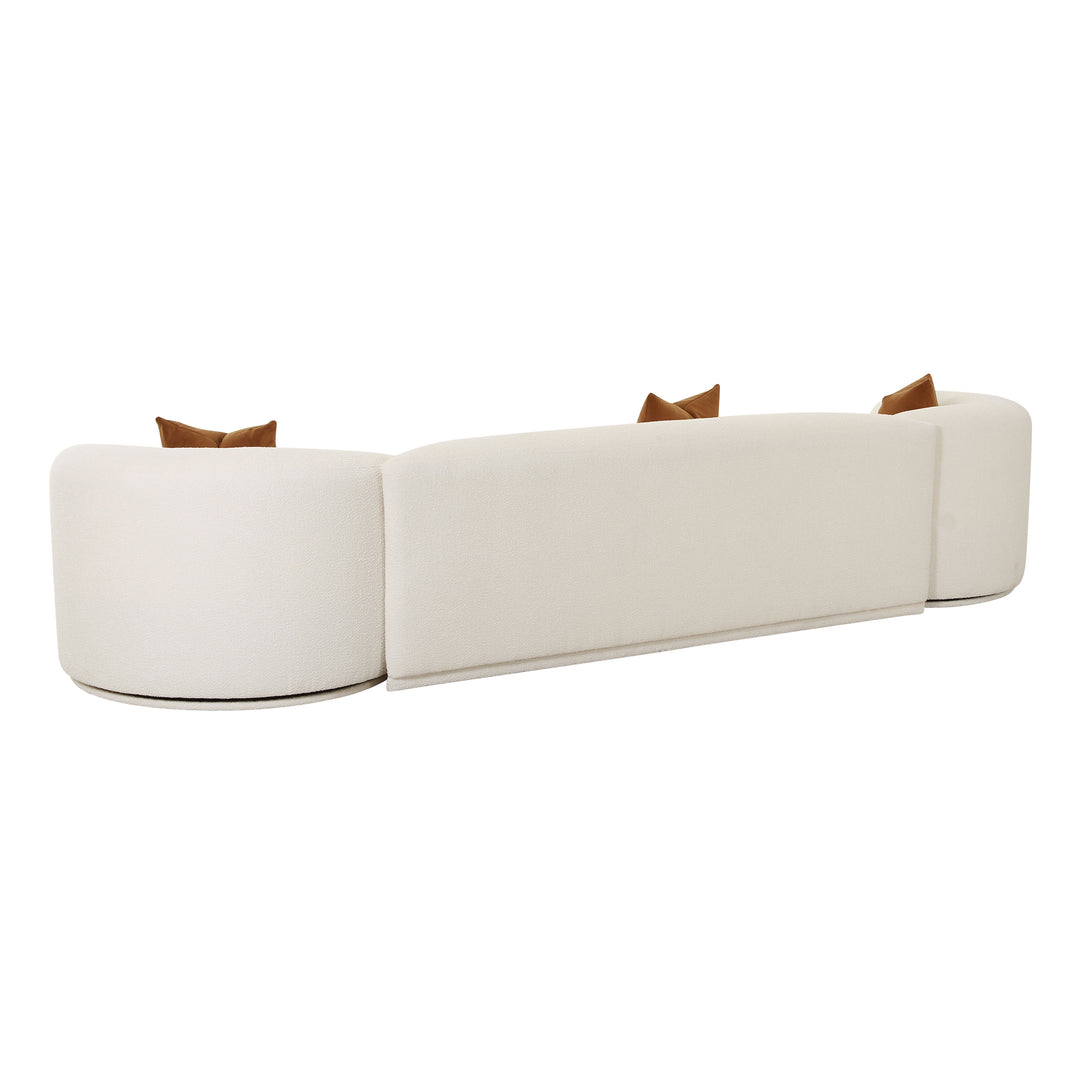 American Home Furniture | TOV Furniture - Fickle Cream Boucle 3-Piece Modular Sofa