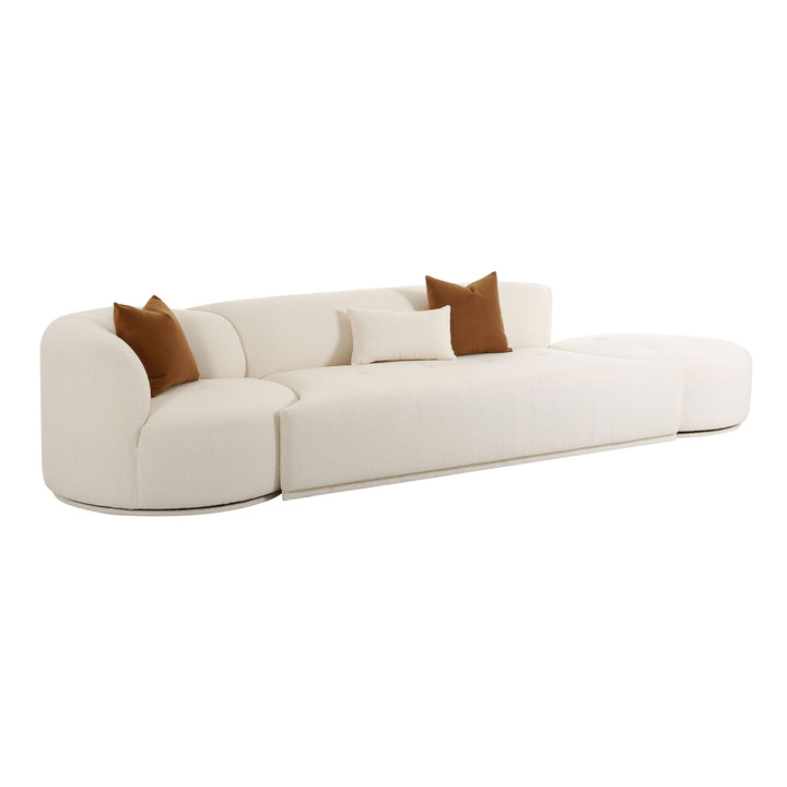 American Home Furniture | TOV Furniture - Fickle Cream Boucle 3-Piece Chaise Modular Sofa