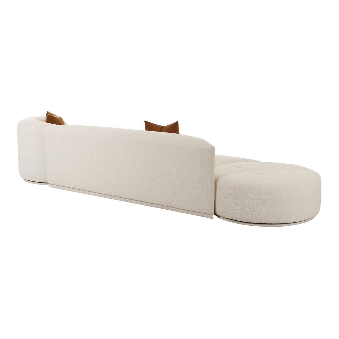 American Home Furniture | TOV Furniture - Fickle Cream Boucle 3-Piece Chaise Modular Sofa