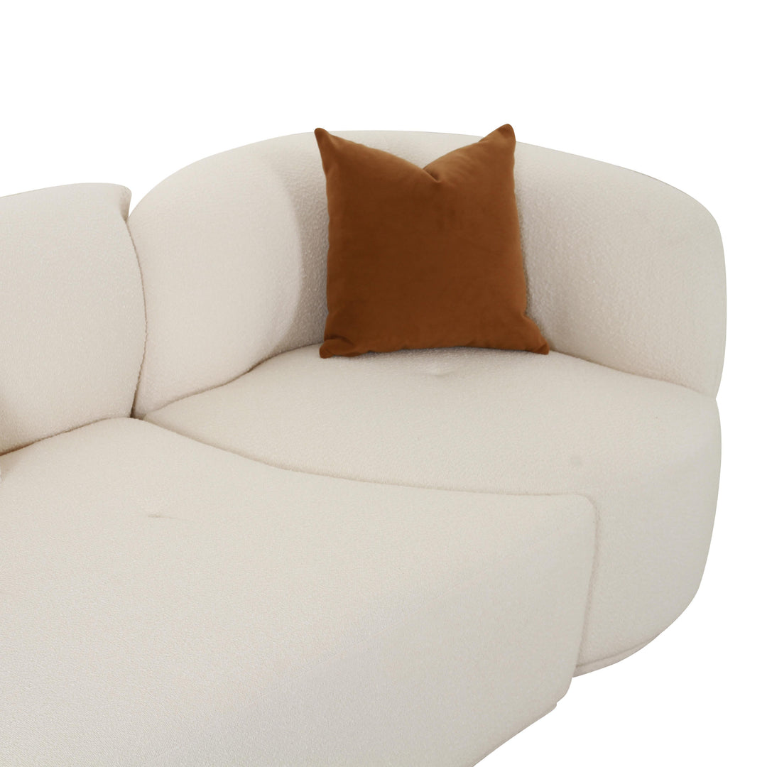 American Home Furniture | TOV Furniture - Fickle Cream Boucle 3-Piece Chaise Modular Sofa