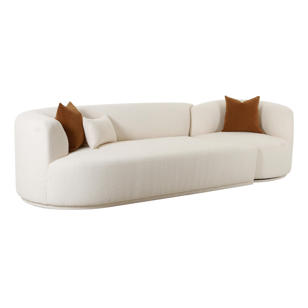 American Home Furniture | TOV Furniture - Fickle Cream Boucle 2-Piece Modular LAF Sofa