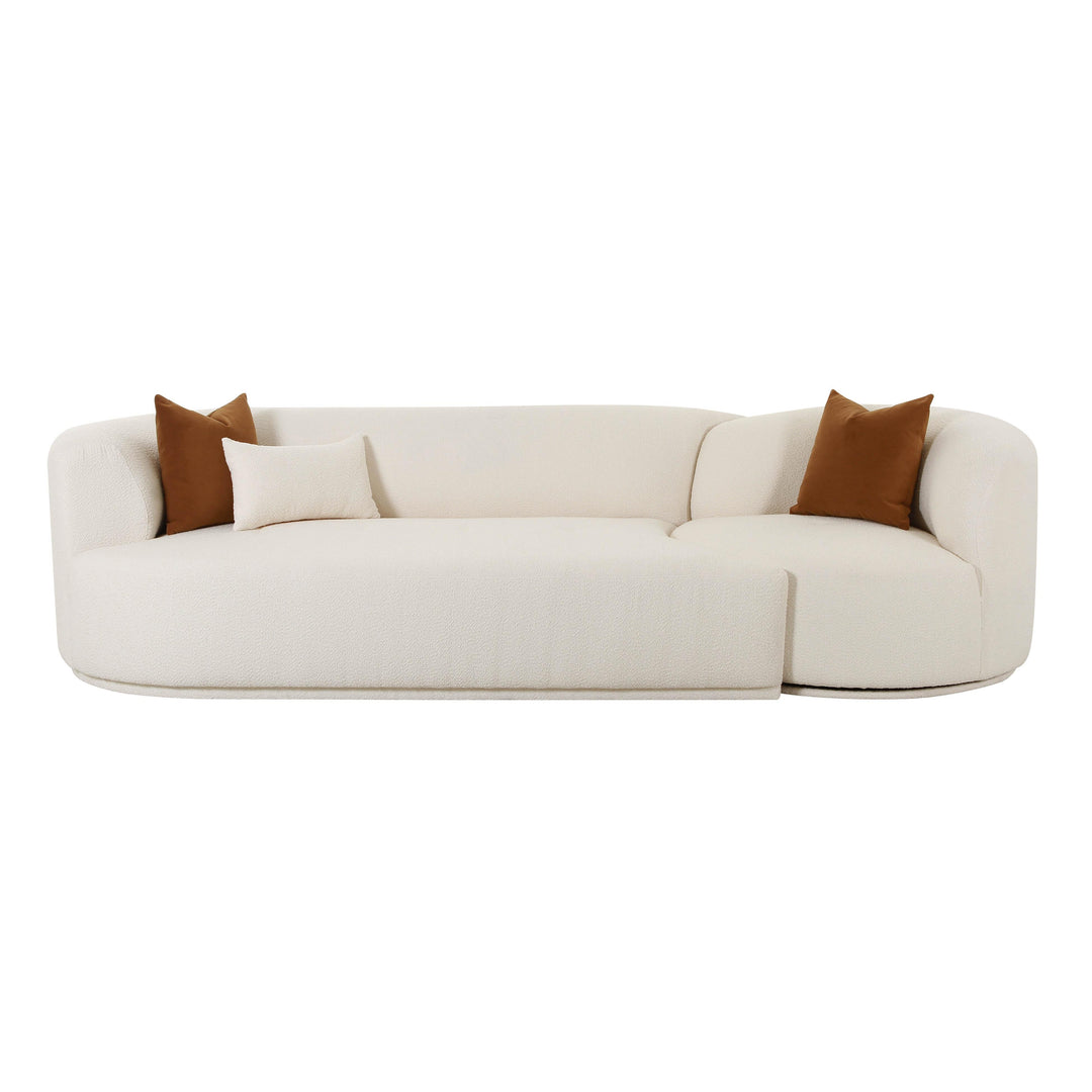 TOV Furniture Fickle Cream Boucle 2-Piece Modular LAF Sofa SOFAS + SECTIONALS