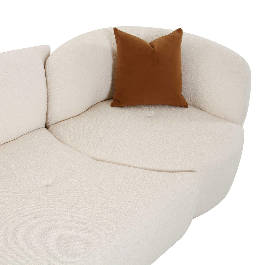 TOV Furniture Fickle Cream Boucle 2-Piece Modular LAF Sofa SOFAS + SECTIONALS