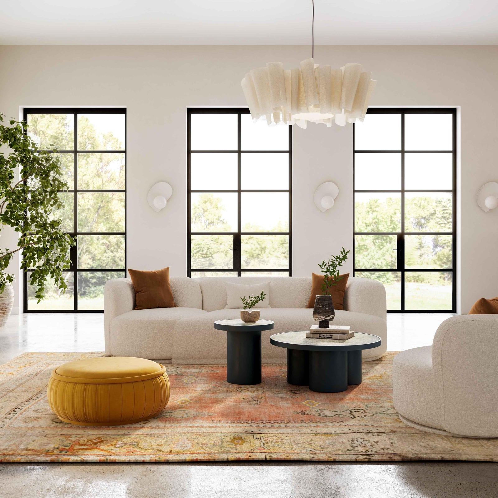 TOV Furniture Fickle Cream Boucle 2-Piece Modular RAF Sofa SOFAS + SECTIONALS