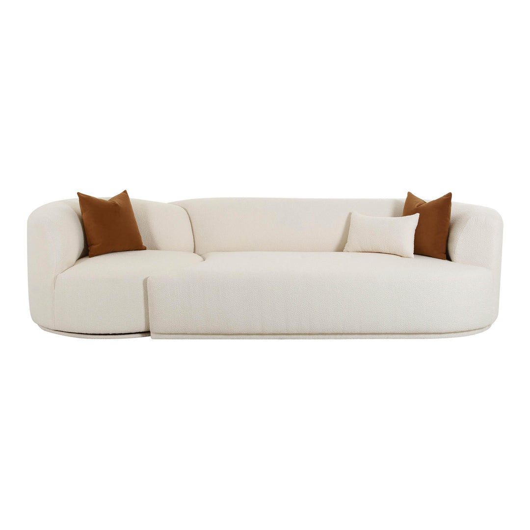 TOV Furniture Fickle Cream Boucle 2-Piece Modular RAF Sofa SOFAS + SECTIONALS