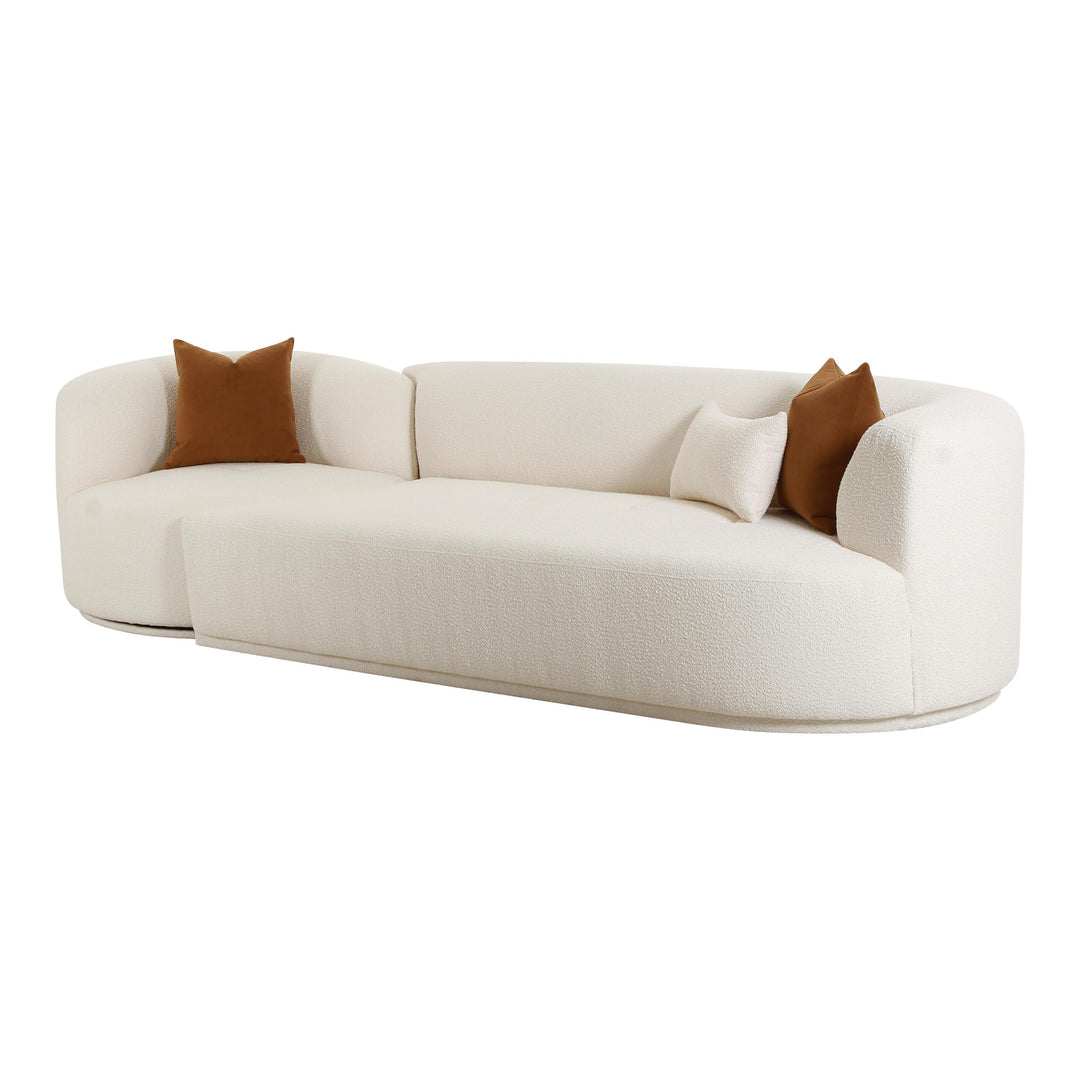 TOV Furniture Fickle Cream Boucle 2-Piece Modular RAF Sofa SOFAS + SECTIONALS